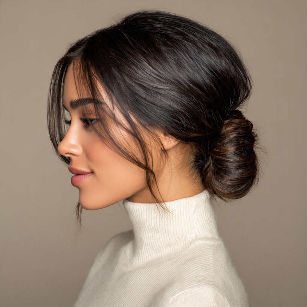 28 Hot Summer Hairstyles That Keep You Cool and Looking Gorgeous Try These Now 21 A Polished Low Bun With a Center Part