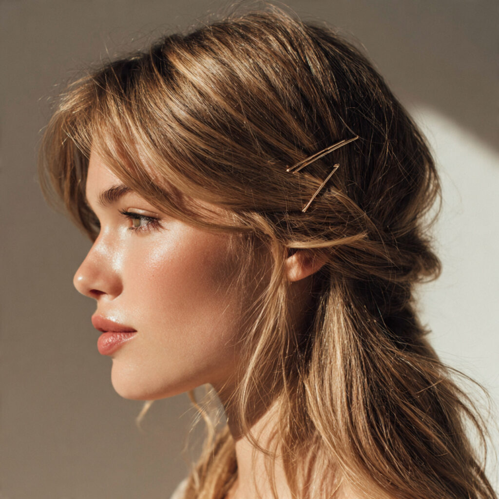 24 Easy Summer Hairstyles You Can Do in Minutes Save These for Busy Days 6 The Side Tuck With Bobby Pins