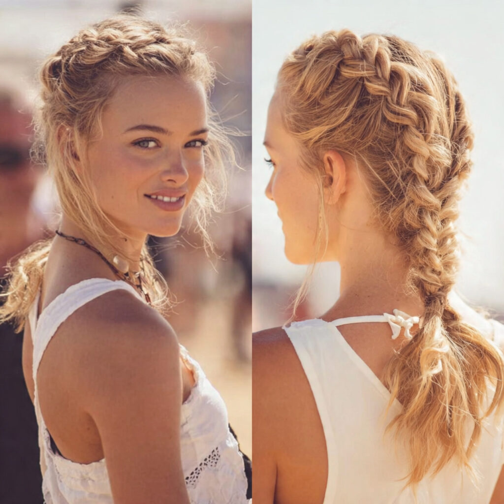 24 Easy Summer Hairstyles You Can Do in Minutes Save These for Busy Days 7 The Three-Minute Dutch Braid Ponytail