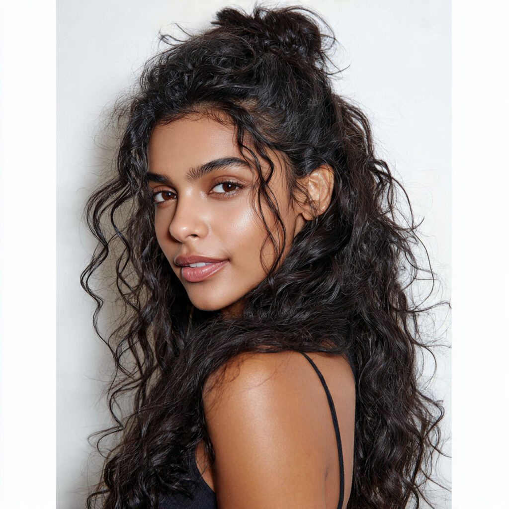 8 half up curly style half up curly hairstyle top