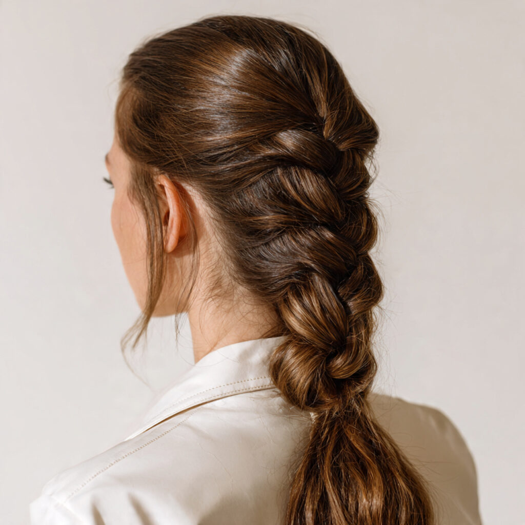 29 Medium Hair Summer Hairstyles That Look Stylish and Lightweight Try This Look Today 8 A Single French Braid Down the Back