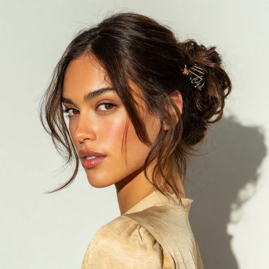 29 Medium Hair Summer Hairstyles That Look Stylish and Lightweight Try This Look Today 2 The Medium Hair Claw Clip Updo